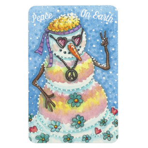 CHRISTMAS MAGNET super SNOWMAN "PAIX SUR TERRE"