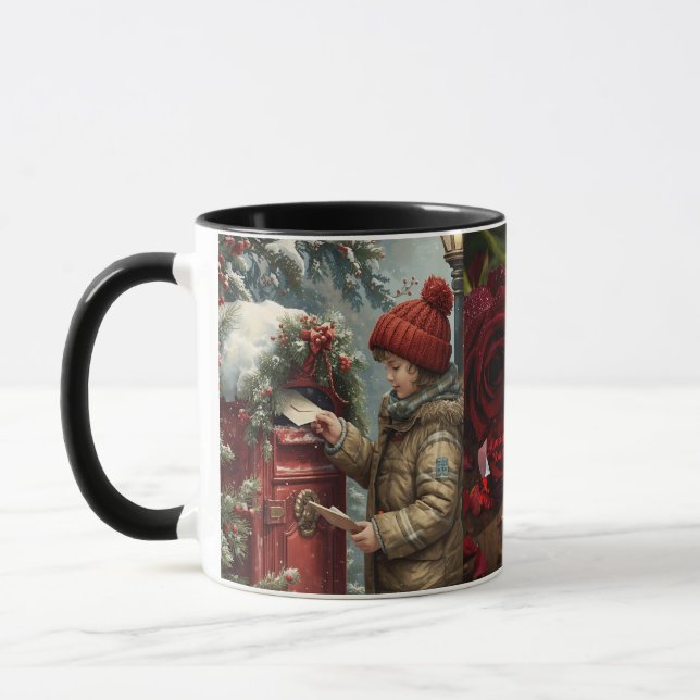 Christmas mailbox travel mug cozy winter drinkware (Gauche)