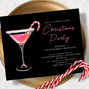 Christmas Martini Cocktail Party Budget Invitation