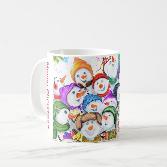 Christmas Mug Happy Snowmans Cadeau (Devant gauche)