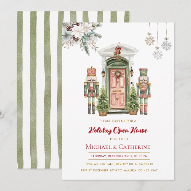 Christmas Nutcracker Holiday Open House Invitation (Devant / Derrière)