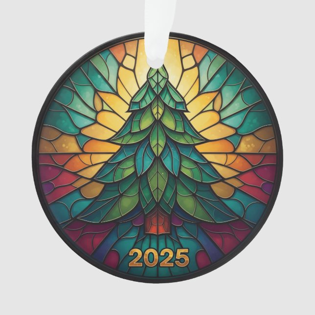 Christmas Ornament 2025 Faux Stained Glass Eff. 1  (devant)