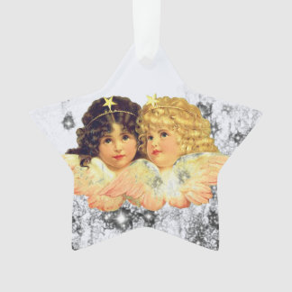 CHRISTMAS ORNAMENTS VINTAGE ANGELS AND STARS