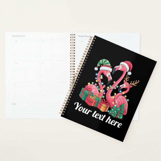 Christmas Palm Flamingo Personalized Xmas Lights  (Devant avec enveloppe)
