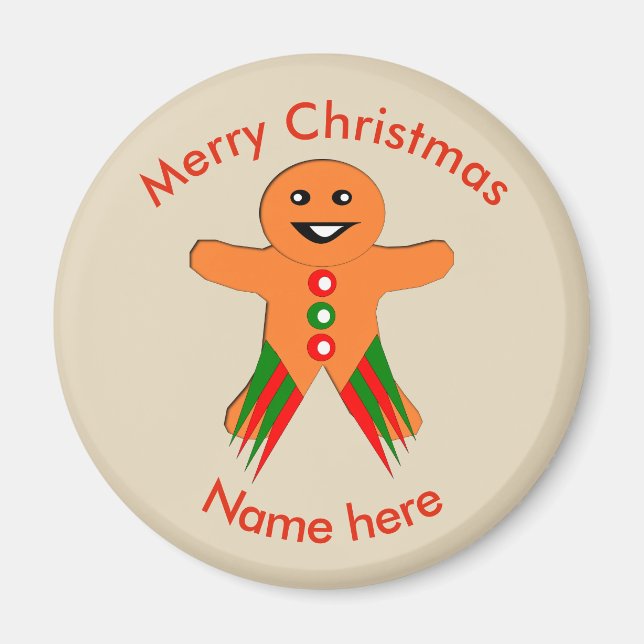Christmas Party Gingerbread Man Magnet (Devant)