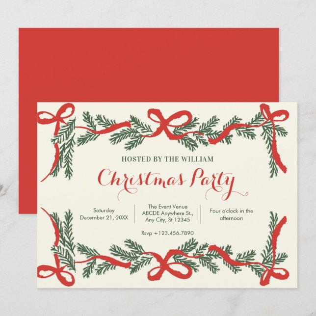 Christmas Party Invitation (Devant / Derrière)
