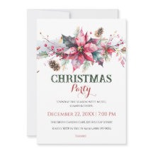 Christmas Party Invitation ・ Holiday Floral Invite