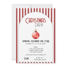 Christmas Party Invitation ・ Red Ornament Holiday