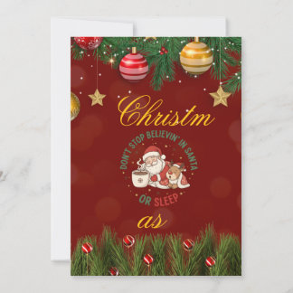 Christmas Party Invitation with Santa Claus Illust