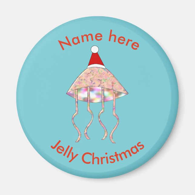 Christmas Party Jellyfish Custom Magnet (Devant)