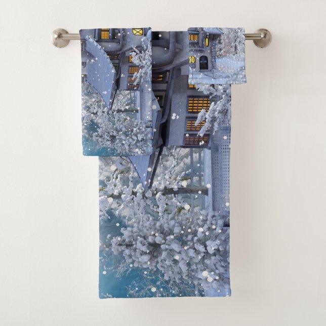 Christmas Party Winter White Snowman Blue Rustic (En situation)