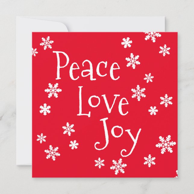 Christmas Peace Love Joy White Snowflake (Devant)