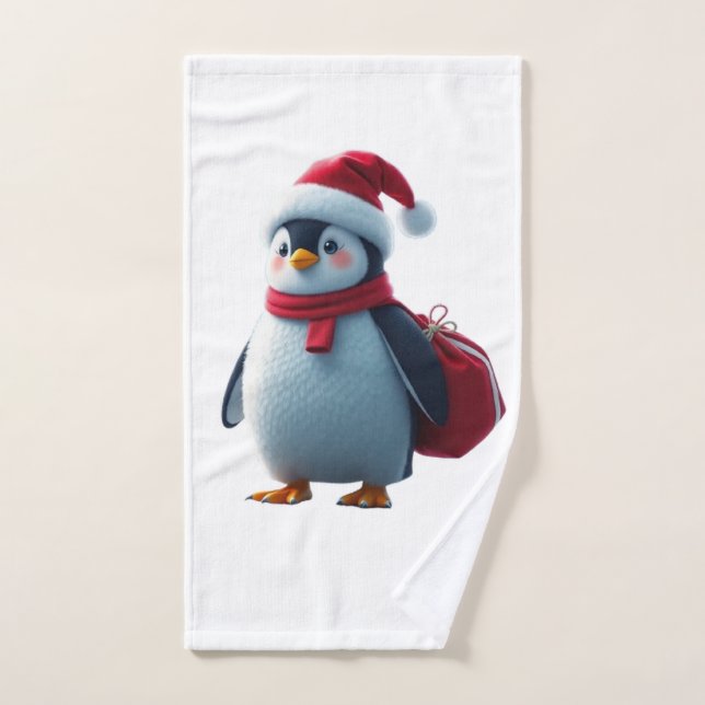 Christmas penguin (Serviette à main)
