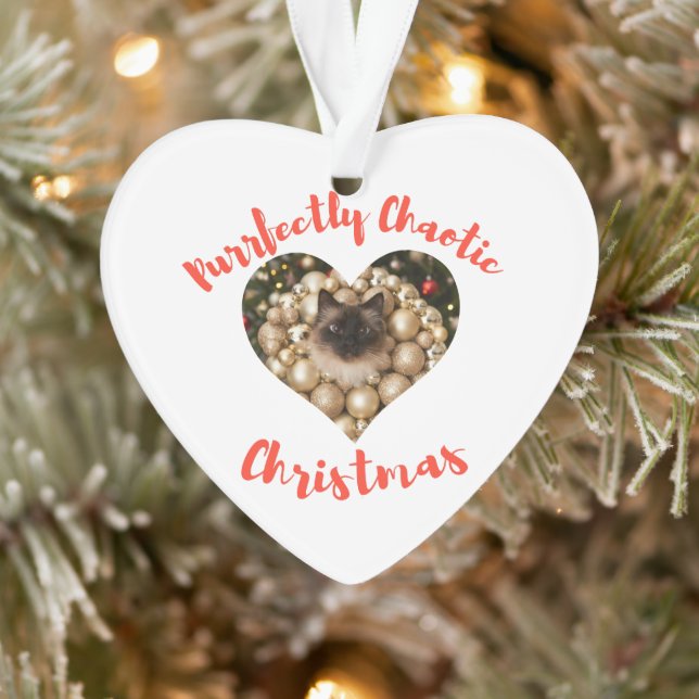 Christmas Personalized Cat Heart Photo Frame (Arbre)