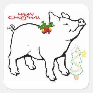 **CHRISTMAS PIG** STICKERS