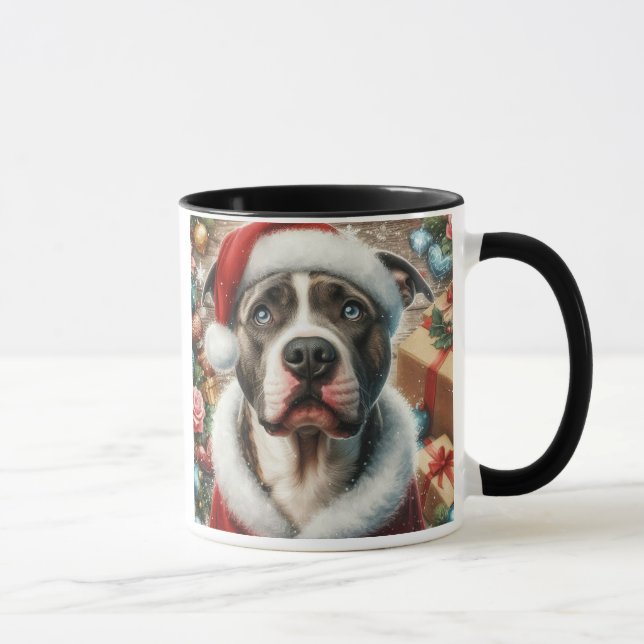 Christmas Pit Bull Holiday Café Mug (Droite)