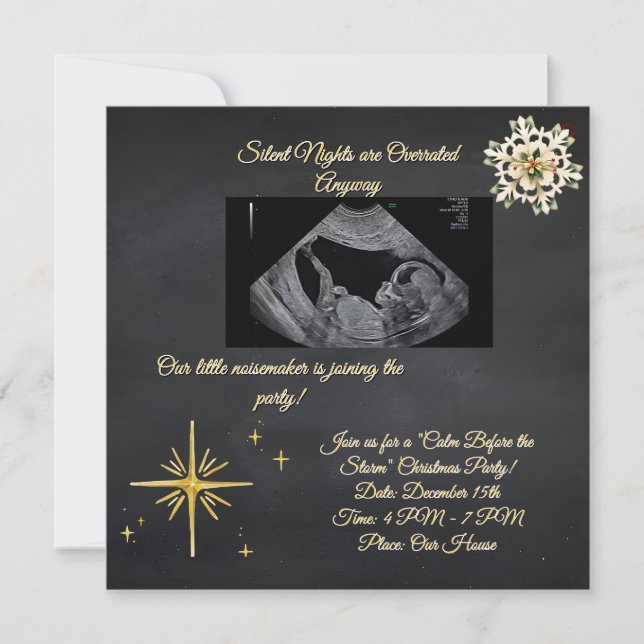 Christmas Pregnancy Chalkboard Invitation  (Devant)