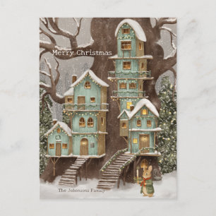 Christmas Rabbit Peter Carte Postale Vintage