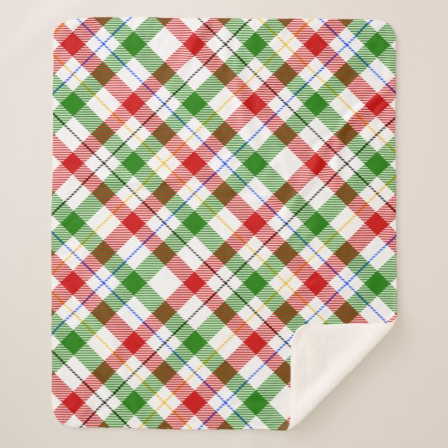 Christmas Red Green White Flannel Plaid Design  (Devant)