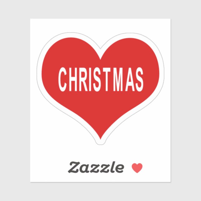 CHRISTMAS Red Love Heart Vinyl Sticker (Feuille)