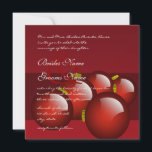 Christmas Red Ornament Wedding Invitation<br><div class="desc">This first invitation below has the RSVP included at the bottom of the card -Square Fancy Swirl Wedding Invitation Shown with Black Card but you choose card colors from over 200 colors- over 200 font colors too and many many styles of fonts - if you wish to select your own....</div>
