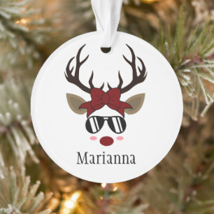 Christmas Reindeer lunettes de soleil noir cheveux