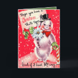 Christmas retro Vintage snowman ajouter une carte<br><div class="desc">conception par www.etsy.com/Shop/VanityFlairDesigns</div>