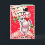 Christmas retro Vintage snowman ajouter une carte<br><div class="desc">conception par www.etsy.com/Shop/VanityFlairDesigns</div>