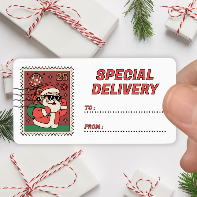 Christmas Santa Stamp Special Delivery Sticker (Créateur téléchargé)