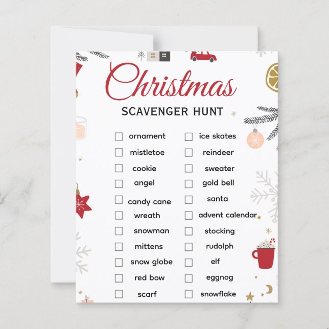 Christmas Scavenger Hunt Checklist Art (Devant)