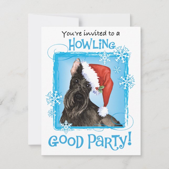 Christmas Scottish Terrier Holiday Invitation (Devant)