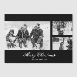 Christmas Script Photo Collage Magnet de vacances