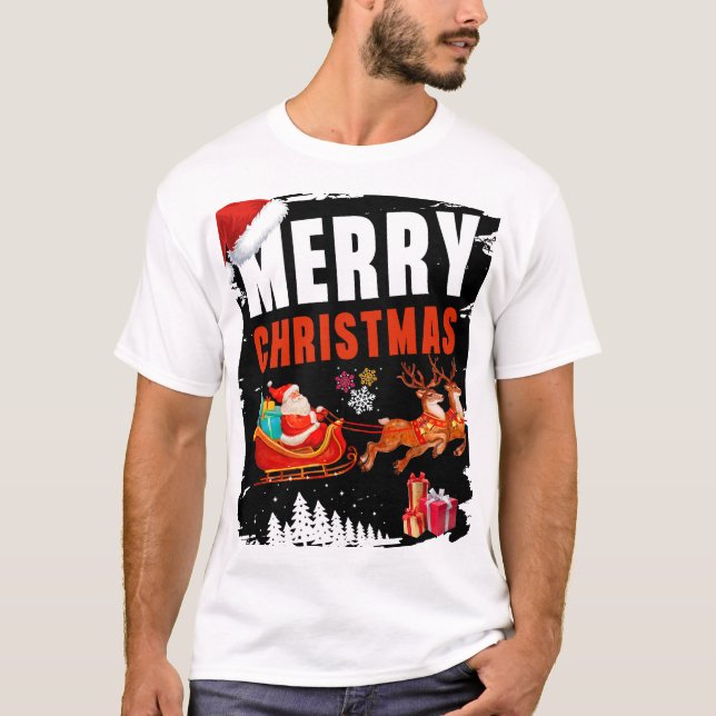 Christmas Shirt Men Merry Christmas Xmas T-shirt  (Devant)