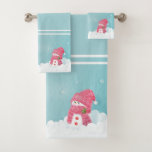 Christmas Snowman<br><div class="desc">Ensemble de serviettes de bain Snowman de Noël Transformez votre salle de bain en oasis personnelle avec une serviette personnalisée parfaite pour vous sécher dans le style.</div>