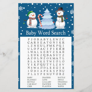 Christmas Snowman Baby shower Mot de recherche Jeu