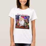 Christmas T-Shirt Santa and Reindeers - Fun<br><div class="desc">Funny Santa and Reindeers Christmas Party - Cheers Cartoon Celebration Painting Fun Collection - Choose / Add Your Unique Text / Name / Color - Make Your Special Gift - Resize and move or remove / add elements - image / text with customization tool. Painting and Design by MIGNED. Please...</div>