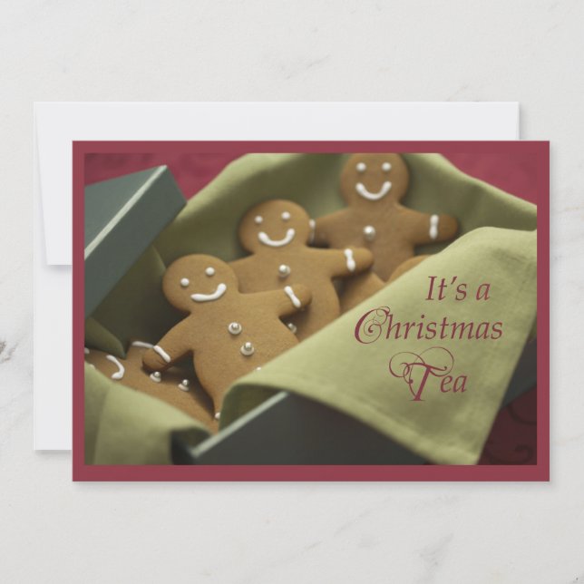 Christmas Tea Gingerbread Invitation (Devant)