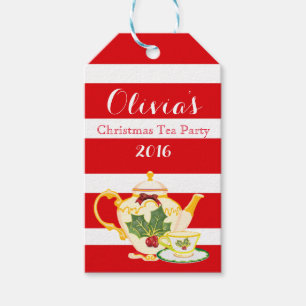 Christmas Tea Party Invitations pour les étiquette