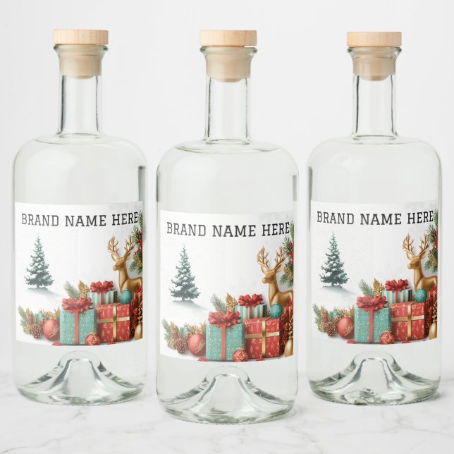 Christmas Tree Beverage Sticker Set – Brand Name (Bouteilles)