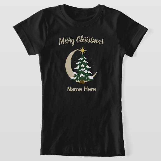 Christmas Tree Girls T-Shirt Custom Holiday Tee (Poser)