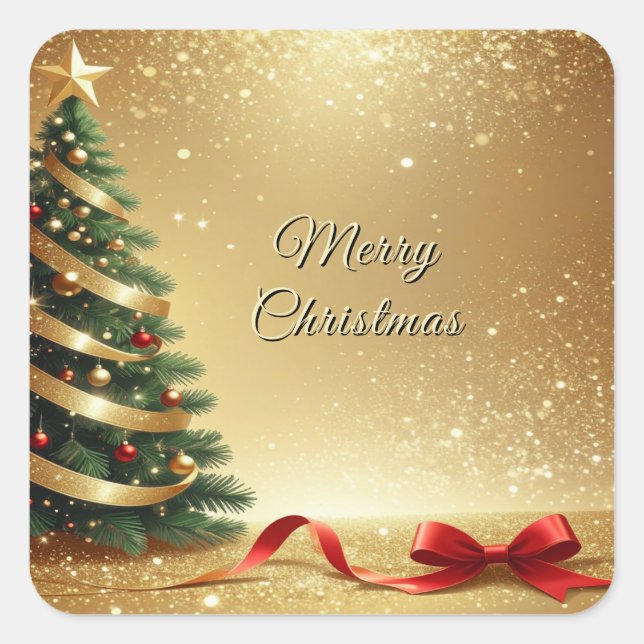 Christmas Tree Ribbons Holiday Sticker (Devant)
