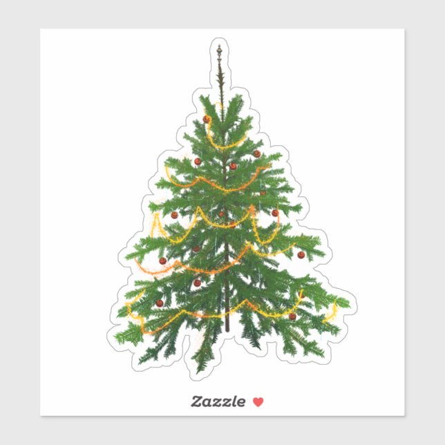 Christmas tree sticker cute green classic holiday (Feuille)