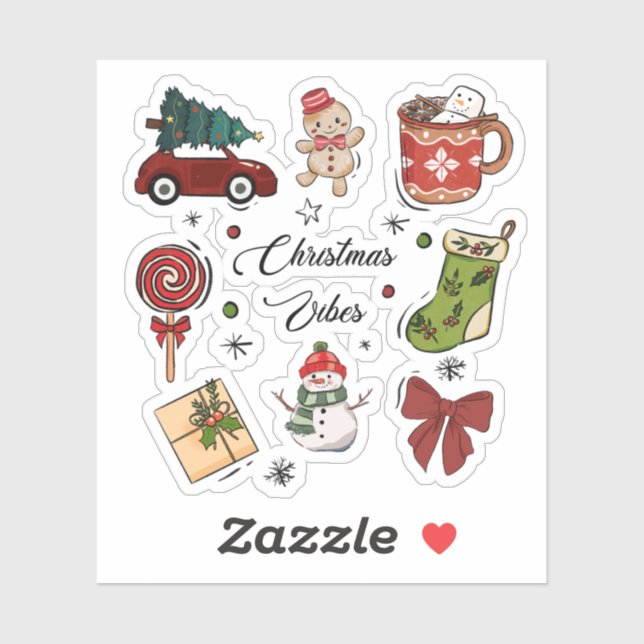 Christmas Vibes Holiday Sticker Pack (Feuille)