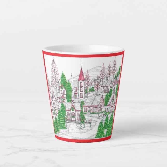 Christmas Village Small Latte Mug (Devant)