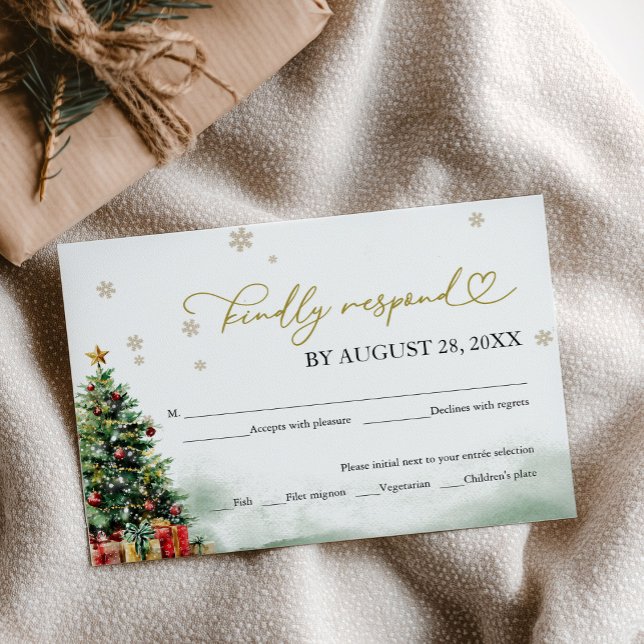 Christmas Wedding RSVP With Food Options (Créateur téléchargé)