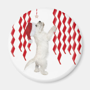 Christmas Westie Zigzags Magnet