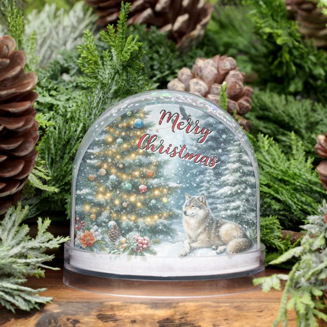 Christmas Wolf Winter Snow Globe (Hiver)