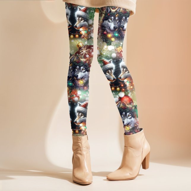 Christmas Wolves Leggings (Créateur téléchargé)
