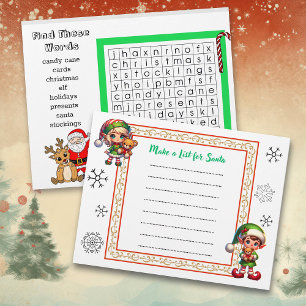 Christmas Word Search et Père Noël Wish List Activ