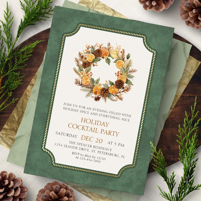 Christmas Wreath Cocktail Party Invitation (Créateur téléchargé)